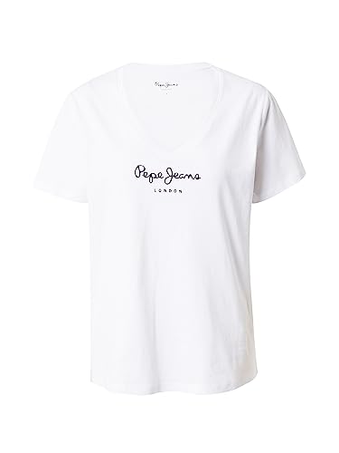 Pepe Jeans Damen Wendy V Neck T-Shirt, White (White), S von Pepe Jeans