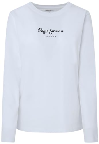 Pepe Jeans Damen Wendys Ls T-Shirt, White (White), S von Pepe Jeans