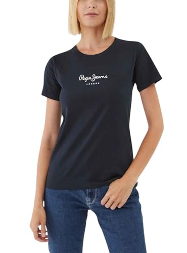 Pepe Jeans Damen Wendys T-Shirt, Blue (Dulwich), L von Pepe Jeans