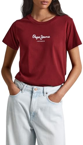 Pepe Jeans Damen Wendys T-Shirt, Red (Burgundy), XS von Pepe Jeans