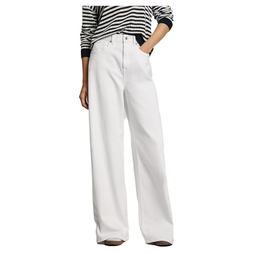 Pepe Jeans Damen Wide Leg Uhw Jeans, Weiß (Denim-TC5), 30W x 32L von Pepe Jeans
