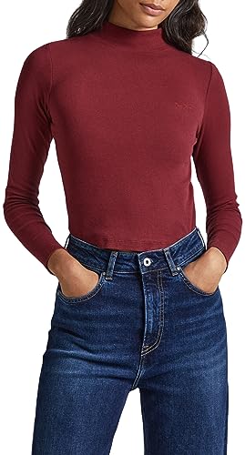 Pepe Jeans Damen Winona Perkins T-Shirt, Red (Burgundy), M von Pepe Jeans