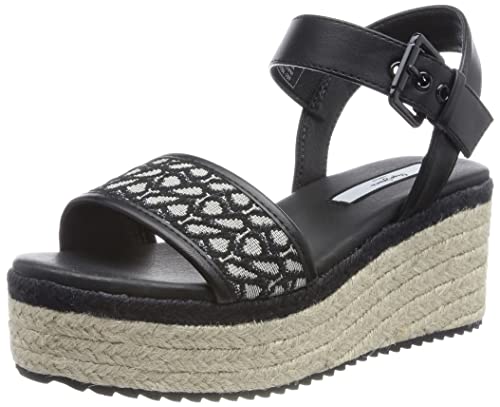 Pepe Jeans Damen WITNEY Jacquard Wedge Sandals, Black, 36 EU von Pepe Jeans