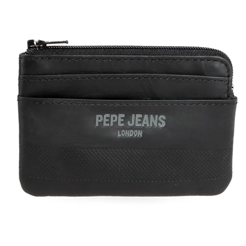 Pepe Jeans Deep Geldbörse schwarz 11 x 7 x 1,5 cm Leder by Joumma Bags, Schwarz, Talla única, Geldbörse von Pepe Jeans