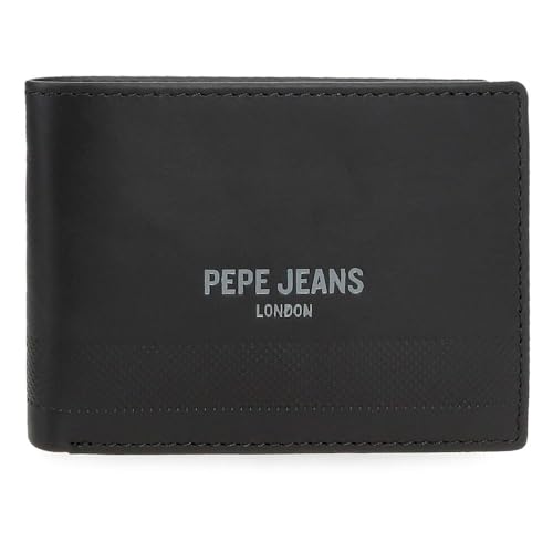 Pepe Jeans Deep Horizontale Geldbörse mit Geldbörse, Schwarz, 11,5 x 8 x 1 cm, Leder von Joumma Bags, Schwarz, Talla única, Horizontale Geldbörse mit Münzfach von Pepe Jeans