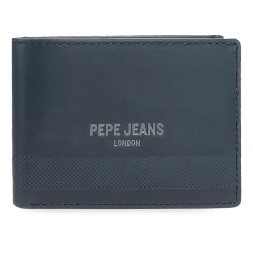 Pepe Jeans Herren Geldbörse, Blau, 11 x 8 x 1 cm, Leder, Horizontale Geldbörse mit Münzfach, RFID-blockiert von Pepe Jeans