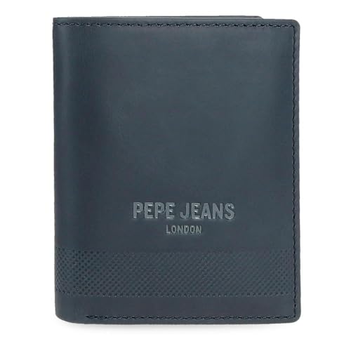 Pepe Jeans Deep Vertikale Geldbörse mit Blauer Geldbörse, 8,5 x 10,5 x 1 cm, Leder von Joumma Bags, blau, Talla única, Vertikale Geldbörse mit Geldbörse von Pepe Jeans