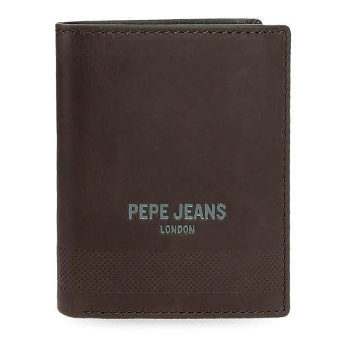 Pepe Jeans Deep Vertikale Geldbörse mit brauner Geldbörse, 8,5 x 10,5 x 1 cm, Leder von Joumma Bags, braun, Talla única, Vertikale Geldbörse mit Geldbörse von Pepe Jeans