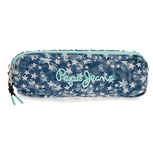 Pepe Jeans Denim Star Federmäppchen, blau, Talla Unica, etui von Pepe Jeans