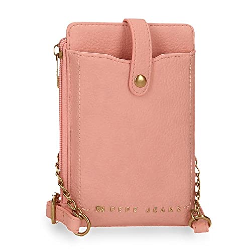 Pepe Jeans Diane Umhängetasche Handyhalter Pink 9,5x16,5 cm Kunstleder von Pepe Jeans