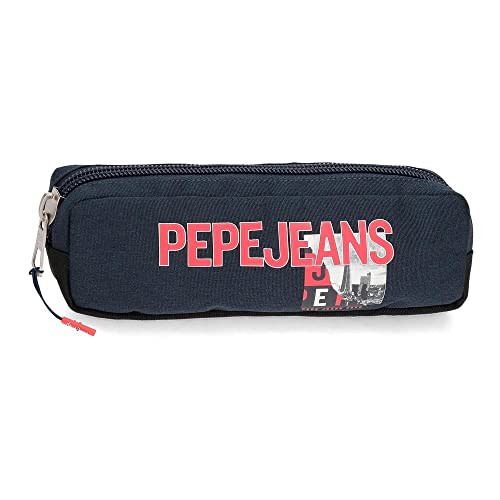 Pepe Jeans Dikran Federmäppchen, Blau, 22 x 7 x 3 cm, Polyester, blau, Etui von Pepe Jeans