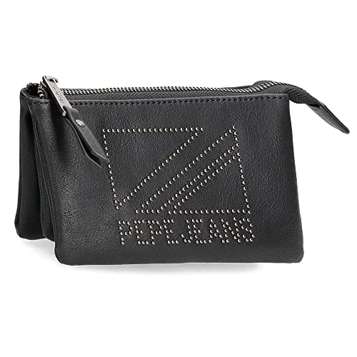 Pepe Jeans Donna Geldbörse Kulturbeutel Schwarz 17,5 x 9,5 x 2 cm Kunstleder, Schwarz, Geldbörse Kulturbeutel von Pepe Jeans