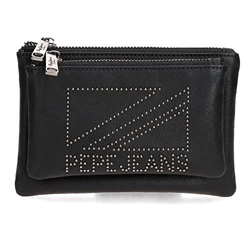 Pepe Jeans Donna Geldbörse Kulturbeutel Schwarz 17 x 9 x 2 cm Kunstleder, Schwarz, Geldbörse Kulturbeutel von Pepe Jeans