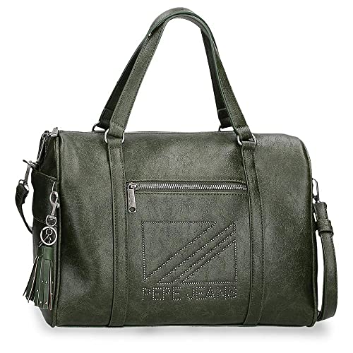 Pepe Jeans Donna Handtasche Bowling Grün 34 x 23 x 17 cm Kunstleder, grün, Bowlingtasche von Pepe Jeans