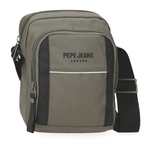 Pepe Jeans Dortmund Schultertasche, Medium, Grün, 17 x 22 x 7,5 cm, Polyester von Joumma Bags, grün, Mittelgroße Umhängetasche von Pepe Jeans