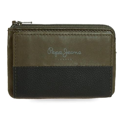 Pepe Jeans Dual Geldbörse Grün 11 x 7 x 1,5 cm Leder, grün, Talla única, geldbörse von Pepe Jeans