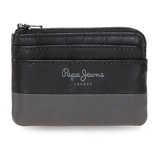 Pepe Jeans Dual Geldbörse Schwarz 11 x 7 x 1,5 cm Leder, Schwarz, Talla única, geldbörse von Pepe Jeans