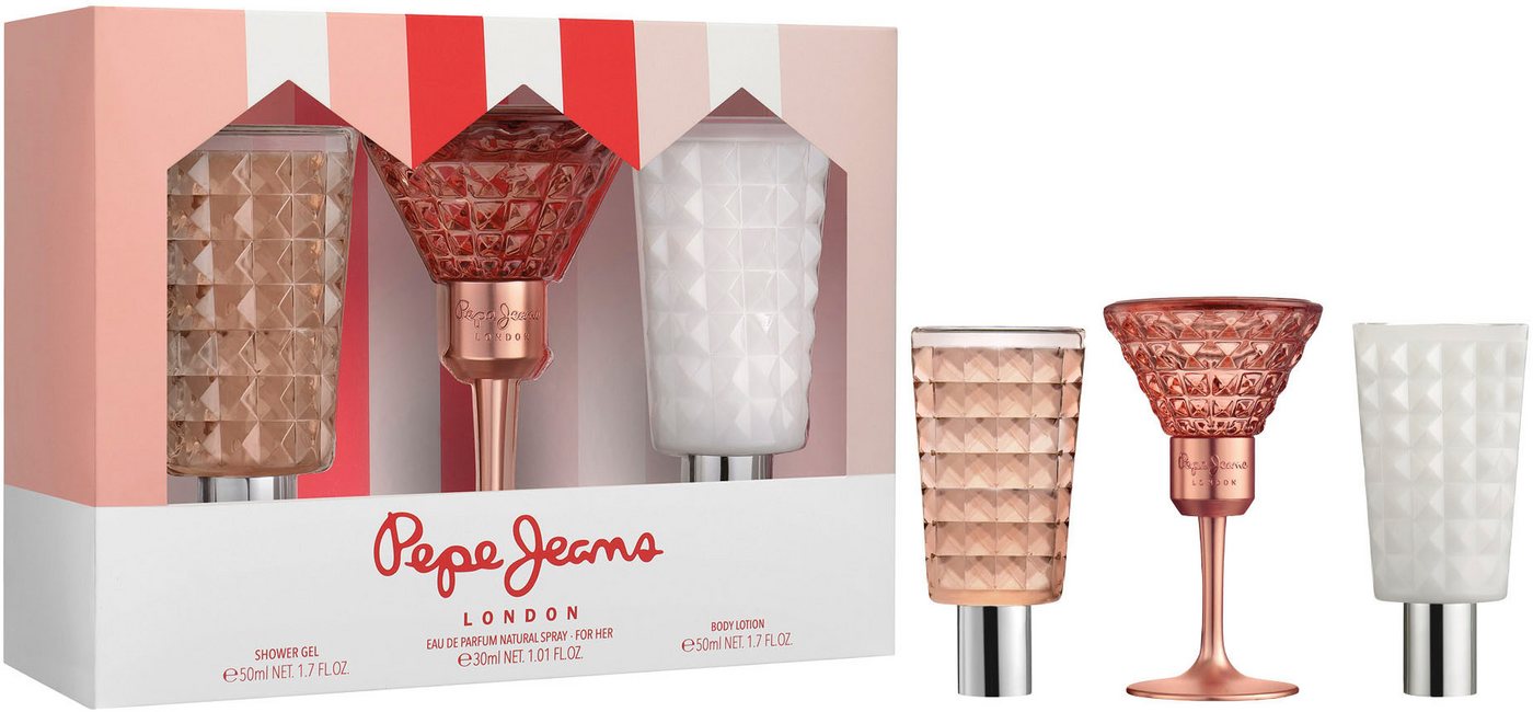 Pepe Jeans Duft-Set Pepe Jeans Gift Set for her, 3-tlg., Langlebiger Duft von Pepe Jeans