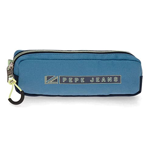 Pepe Jeans Duncan Federmäppchen, Blau, 22 x 7 x 3 cm, Polyester von Pepe Jeans