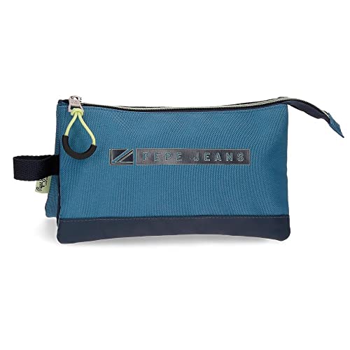 Pepe Jeans Duncan Federmäppchen, dreifach, Blau, 22 x 12 x 5 cm, Polyester von Pepe Jeans