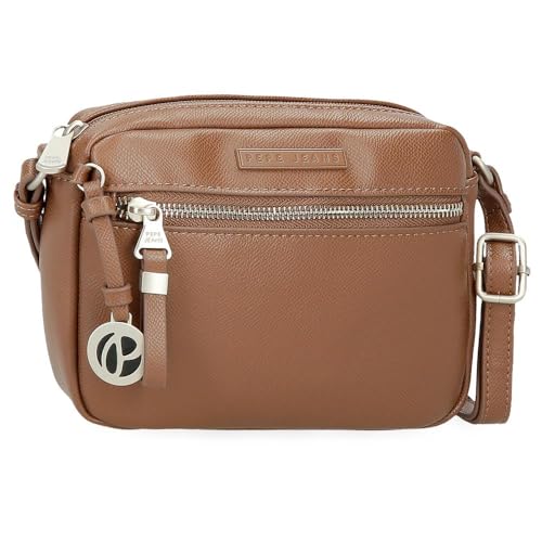 Pepe Jeans Elia Umhängetasche Braun 21 x 14 x 5 cm Kunstleder by Joumma Bags, braun, Talla única, Umhängetasche von Pepe Jeans