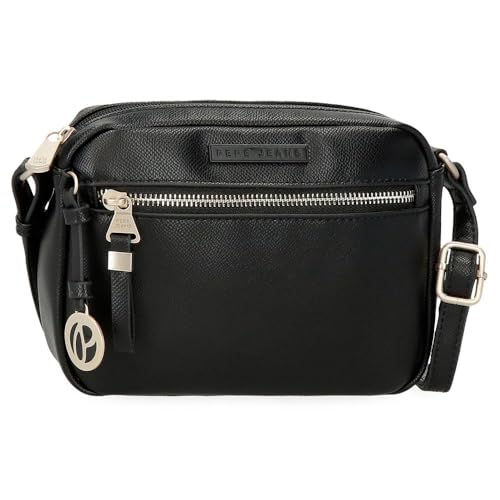 Pepe Jeans Elia Umhängetasche schwarz 21 x 14 x 5 cm Kunstleder by Joumma Bags, Schwarz, Talla única, Umhängetasche von Pepe Jeans
