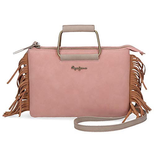 Pepe Jeans Fringe Brieftasche Handtasche Rosa 25X17 cms Synthetisches Leder von Pepe Jeans