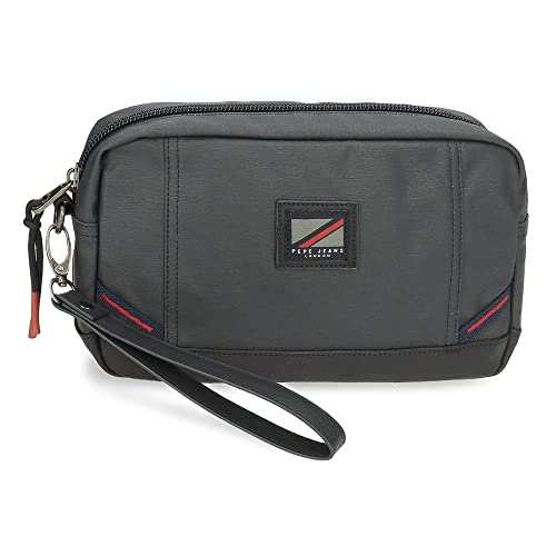 Pepe Jeans Hackney Handtasche Grau 24,5 x 15 x 6 cm Baumwolle, Polyester und PU., Mehrfarbig (Mehrfarbig), única, Handtasche von Pepe Jeans