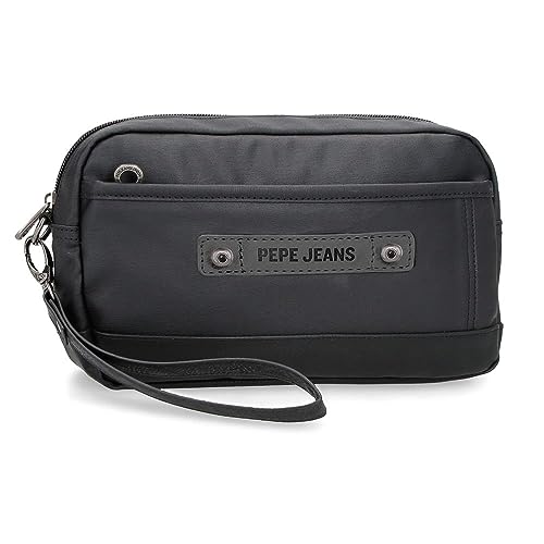 Pepe Jeans Hatfield Handtasche, Schwarz, 24,5 x 15 x 6 cm, Polyester, Schwarz, Talla única, handtasche von Pepe Jeans