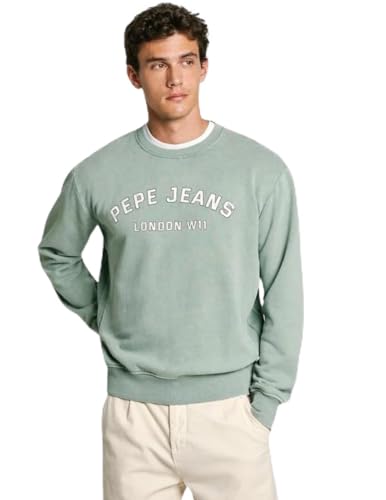 Pepe Jeans Herren Aldridge Crew Sweatshirt, Grün (Winter Mint Green), XL von Pepe Jeans