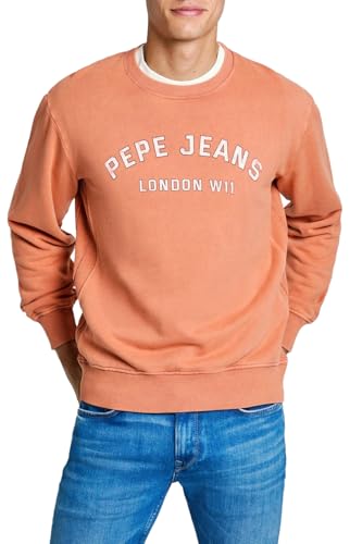 Pepe Jeans Herren Aldridge Crew Sweatshirt, Rot (helles Terrakotta-Braun), XXL von Pepe Jeans