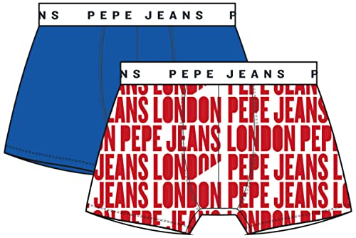 Pepe Jeans Herren Allover Logo Tk 2P Trunks, Red (Red), L (2er Pack) von Pepe Jeans