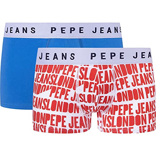 Pepe Jeans Herren Allover Logo Tk 2P Trunks, Red (Red), S (2er Pack) von Pepe Jeans