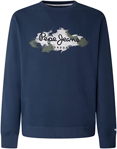 Pepe Jeans Herren Almere Sweatshirt, Blue (Jarman), L von Pepe Jeans