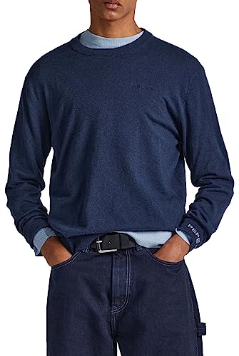 Pepe Jeans Herren Andre Crew Neck Pullover, Blau (Dulwich), L von Pepe Jeans