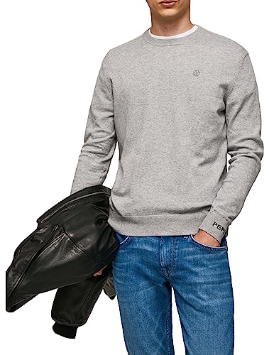 Pepe Jeans Herren Andre Crew Neck Pullover, Grau (Grey Marl), L von Pepe Jeans