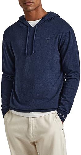 Pepe Jeans Herren Andre Hoodie Hooded Sweatshirt, Blue (Dulwich), S von Pepe Jeans