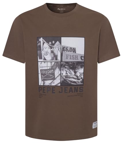 Pepe Jeans Herren Awest T-Shirt, Braun (Walnussbraun), XXL von Pepe Jeans