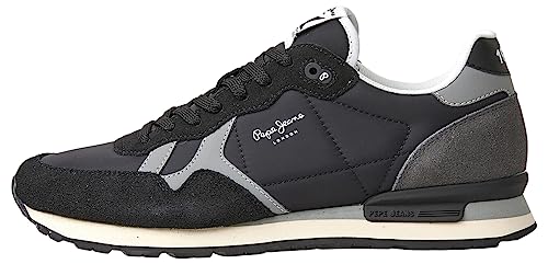 Pepe Jeans Herren BRIT Reflect M Sneaker, Black (Black), 42 EU von Pepe Jeans