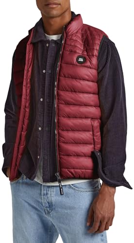 Pepe Jeans Herren Balle Gillet Puffer Gilet, Red (Burgundy), XL von Pepe Jeans