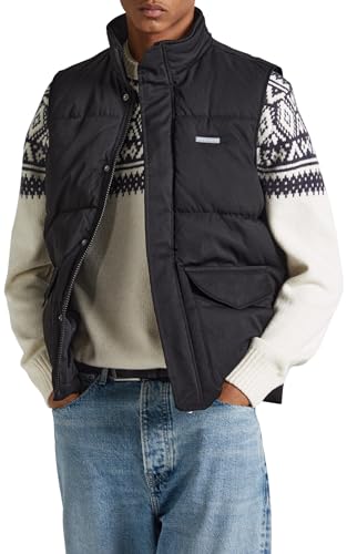 Pepe Jeans Herren Ben Puffer Gilet, Black (Black), XXL von Pepe Jeans