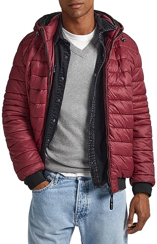 Pepe Jeans Herren Billy Puffer Jacket, Red (Burgundy), M von Pepe Jeans