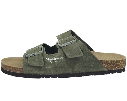 Pepe Jeans Herren Bio M Suede 23 Sandals, Khaki Green, 42 EU von Pepe Jeans