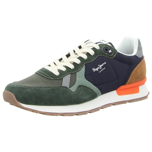 Pepe Jeans Herren Brit Mix M Sneaker, Grün (Khaki Green), 12 von Pepe Jeans