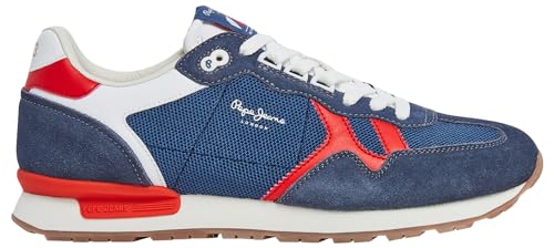 Pepe Jeans Herren Brit Retro M Sneaker, Blau (Washed Navy Blue), 10 von Pepe Jeans
