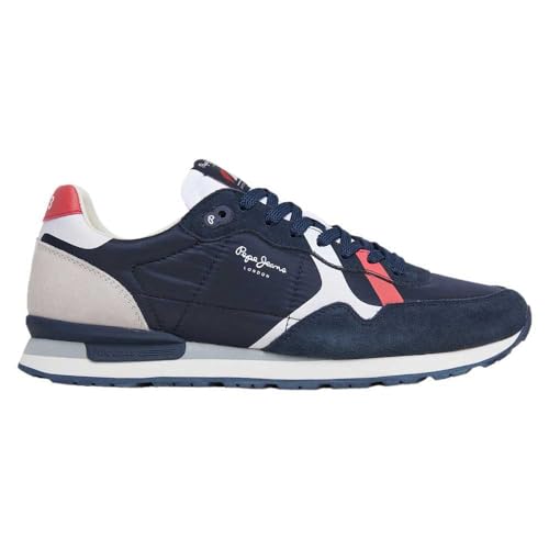 Pepe Jeans Brit Road Leder Turnschuhe Navy von Pepe Jeans