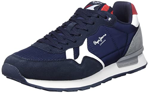 Pepe Jeans Herren Britt Man Flag Classic Sneaker, 595NAVY, 40 EU von Pepe Jeans