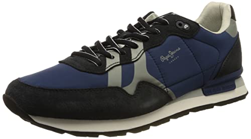 Pepe Jeans Herren Britt Man Print Sneaker, 595NAVY, 44 EU von Pepe Jeans