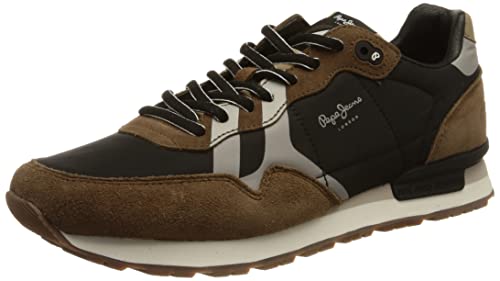 Pepe Jeans Herren Britt Man Print Sneaker, 999BLACK, 41 EU von Pepe Jeans