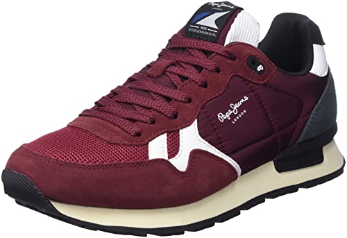 Pepe Jeans Herren Britt Man Studio Green Sneaker, 299BURGUNDY, 44 EU von Pepe Jeans